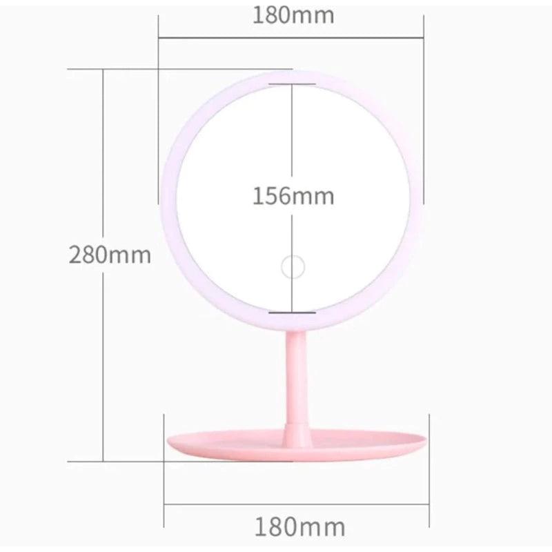 Espelho de Maquiagem Inteligente com Luz LED Portátil e Ajustável